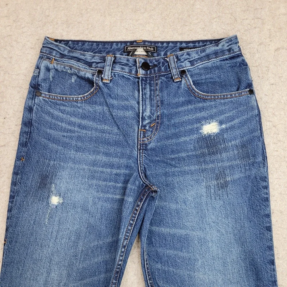 Abercrombie Fitch Jeans Womens 28 Ankle‎ Straight Signature Collection Dark Wash
